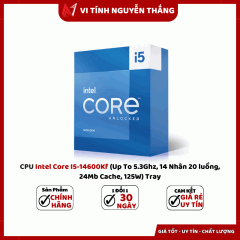 CPU Intel Core I5-14600Kf (Up To 5.3Ghz, 14 Nhân 20 luồng, 24Mb Cache, 125W) Tray