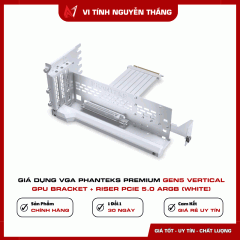 Giá dựng VGA Phanteks Premium Gen5 Vertical GPU Bracket + Riser PCIe 5.0 ARGB (White)