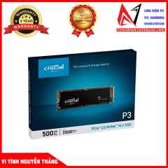 Ssd Crucial P3 500GB Nvme 3D-Nand M.2 Pcie Gen3X4