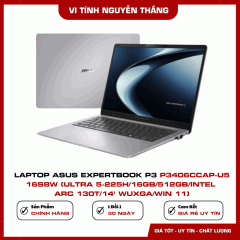 Laptop ASUS ExpertBook P3 P3406CCAP-U516S8W (Ultra 5-225H/16GB/512GB/Intel Arc 130T/14' WUXGA/Win 11)