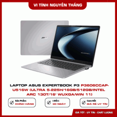 Laptop ASUS ExpertBook P3 P3606CCAP-U516W (Ultra 5-225H/16GB/512GB/Intel Arc 130T/16' WUXGA/Win 11)
