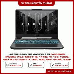 Laptop Asus TUF Gaming A15 FA506NCG-HN390W (15.5 inch/ FHD/ 144Hz/ R7-155/ 16GD5/ SSD M.2 512GB/ Rtx 3050 4GB/ Win11H/ Màu Đen)