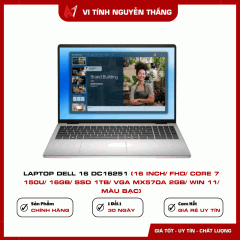 Laptop Dell 16 DC16251 (16 inch/ FHD/ Core 7 150U/ 16GB/ SSD 1TB/ Vga MX570A 2GB/ Win 11/ Màu Bạc)