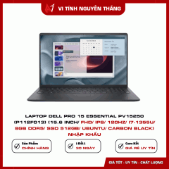 Laptop Dell Pro 15 Essential PV15250 (P112F013) (15.6 inch/ FHD/ IPS/ 120Hz/ i7-1355U/ 8GB DDR5/ SSD 512GB/ Ubuntu/ Carbon Black) Nhập Khẩu