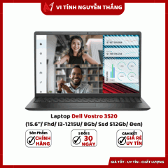 Laptop Dell Vostro 3520 (15.6''/ Fhd/ I3-1215U/ 8Gb/ Ssd 512Gb/ Đen)