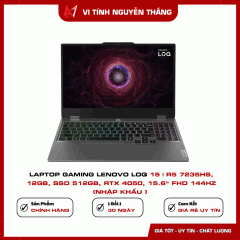 Laptop Gaming LENOVO LOQ 15 | R5 7235HS, 12GB, SSD 512GB, RTX 4050, 15.6" FHD 144Hz (Nhập Khẩu ) 