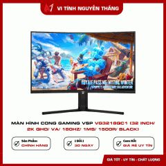 Màn hình cong Gaming VSP VG3218QC1 (32 inch/ 2K QHD/ VA/ 180Hz/ 1ms/ 1500R/ Black)