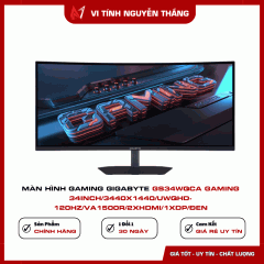 Màn hình Gaming GIGABYTE GS34WQCA Gaming 34INCH/3440x1440/UWQHD-120Hz/VA1500R/2xHDMI/1xDP/ĐEN