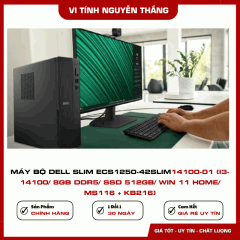 Máy Bộ Dell Slim ECS1250-42SLIM14100-01 (i3-14100/ 8GB DDR5/ SSD 512GB/ Win 11 Home/ MS116 + KB216)
