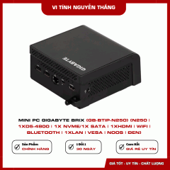 Mini PC GIGABYTE BRIX (GB-BTIP-N250) (N250 | 1xD5-4800 | 1x NVMe/1x Sata | 1xHDMI | WiFi | Bluetooth | 1xLAN | VESA | NoOS | ĐEN)