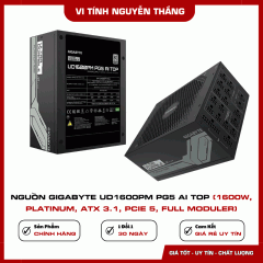 Nguồn GIGABYTE UD1600PM PG5 AI TOP ( 1600w, Platinum, ATX 3.1, PCIe 5, Full Moduler)