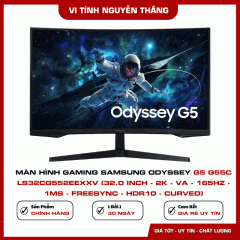 Màn Hình Gaming SAMSUNG Odyssey G5 G55C LS32CG552EEXXV (32.0 inch - 2K - VA - 165Hz - 1ms - FreeSync - HDR10 - Curved)