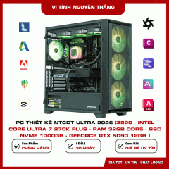 PC THIẾT KẾ NTCDT ULTRA 2026 (Z890 - Intel Core Ultra 7 270K Plus - RAM 32GB DDR5 - SSD NVMe 1000GB - GeForce RTX 5090 12GB )