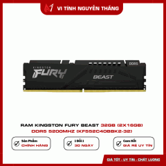 Ram Kingston Fury Beast 32GB (2X16GB) DDR5 5200Mhz (Kf552C40Bbk2-32)