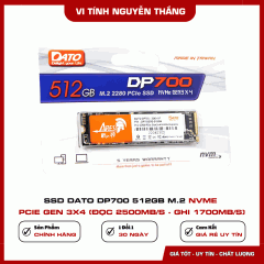 SSD Dato DP700 512GB M2-PCIe Gen 3x4 (Đọc 2500MB/s - Ghi 1700MB/s)