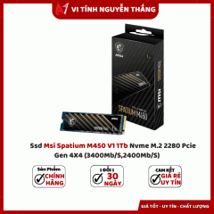 SSD Msi Spatium M450 V1 1Tb Nvme M.2 2280 Pcie Gen 4X4 (3400Mb/S,2400Mb/S)