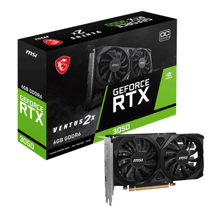 Card màn hình MSI RTX3050 Ventus 2X 6GB OC