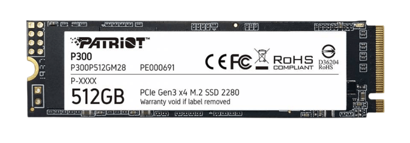 Ổ cứng SSD PATRIOT 512GB P300 M.2 2280 NVMe Gen 3x4 - P300P512GM28
