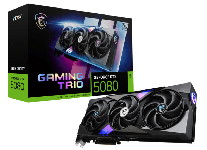 Card màn hình MSI RTX5080 16GB GAMING TRIO OC (G5080-16GTC)