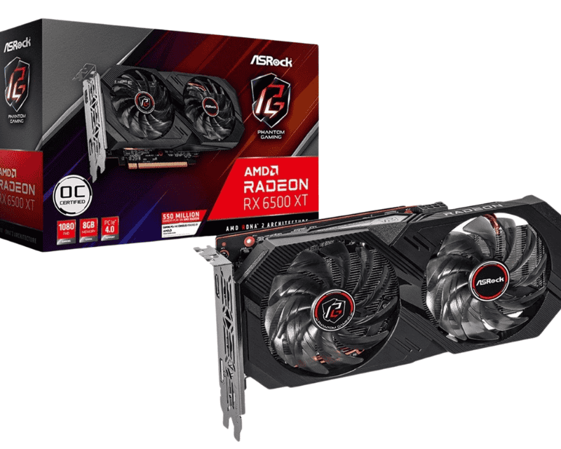Card màn hình ASRock Radeon RX 6500 XT PHANTOM GAMING 8GB OC GDDR6 (RX6500XT PG 8GO)a