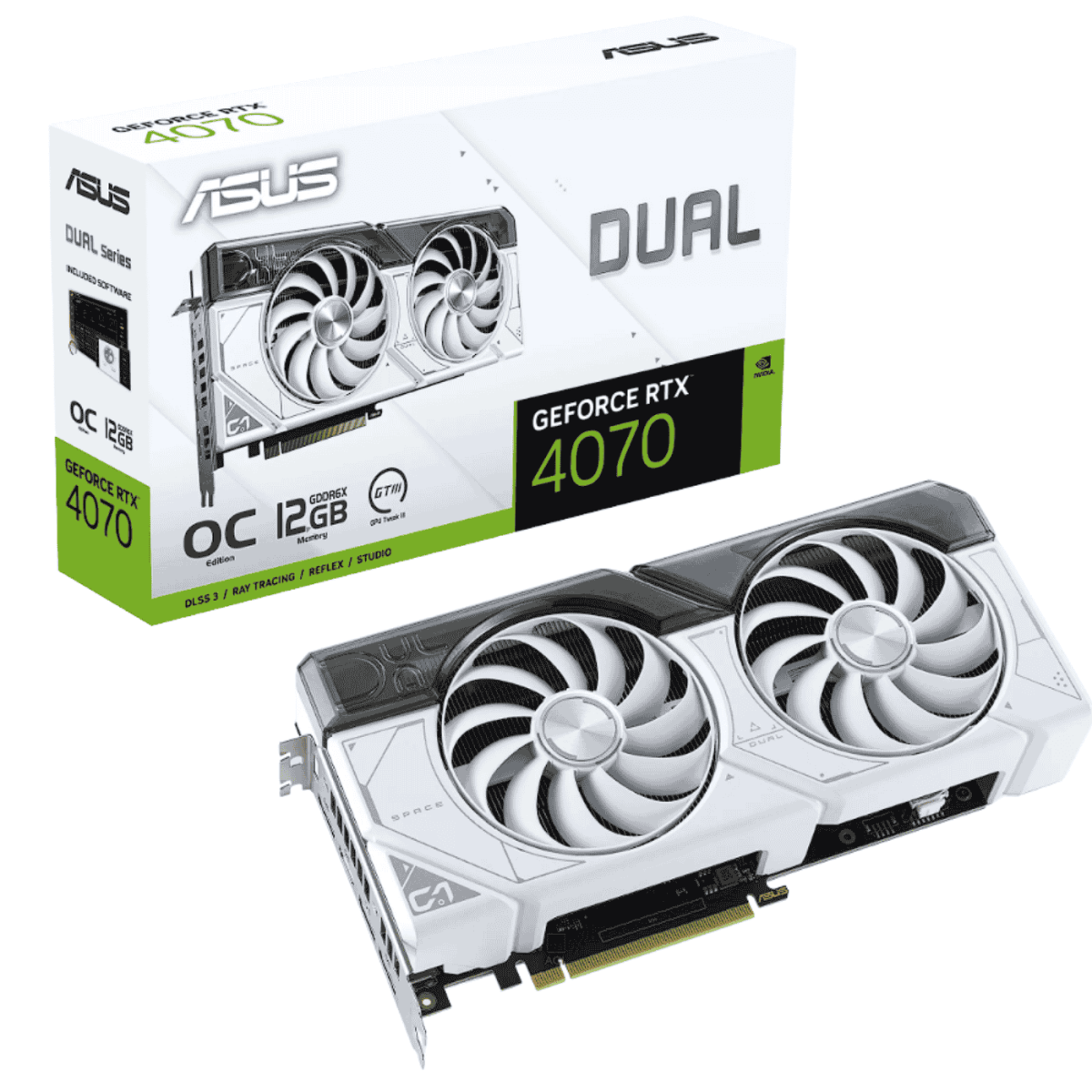 Card màn hình ASUS Dual RTX4070 White OC 12GB GDDR6X