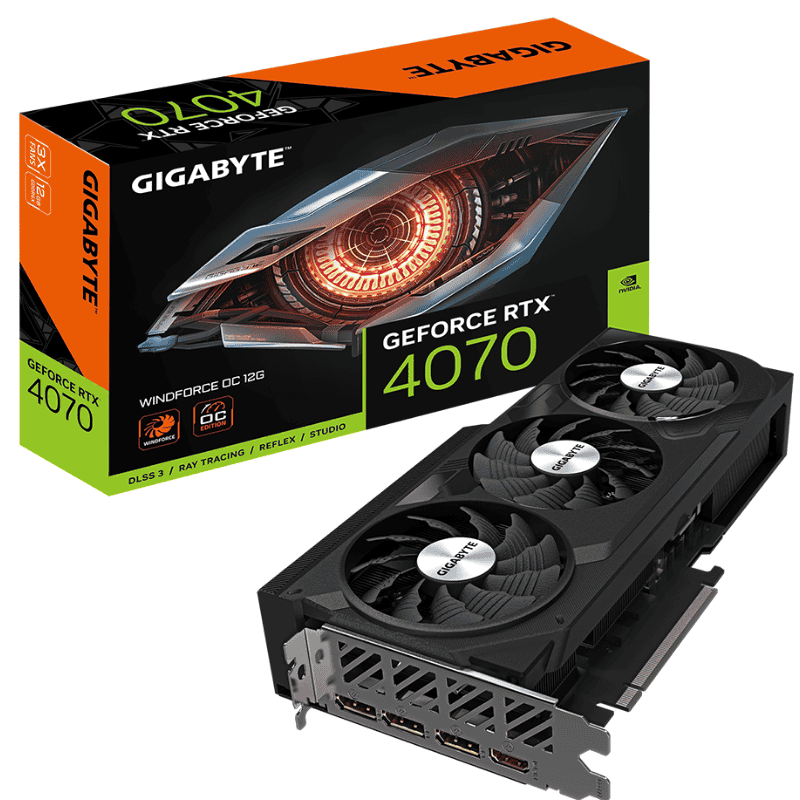 Card màn hình Gigabyte RTX 4070 Windforce OC 12GB (N4070WF3 OC-12GD)