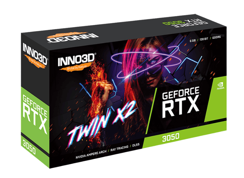 Card màn hình INNO3D Geforce RTX 3050 6GB Twin X2 6GB GDDR6