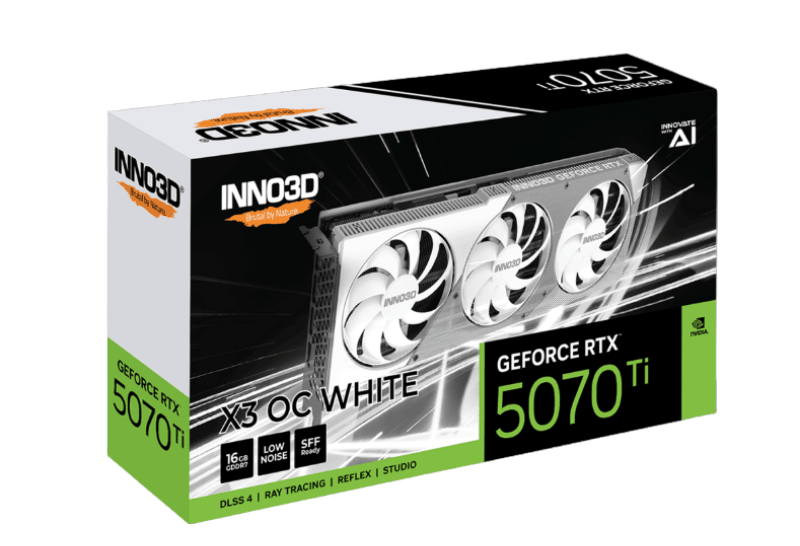Card màn hình INNO3D RTX 5070 Ti X3 OC 16GB GDDR7 White