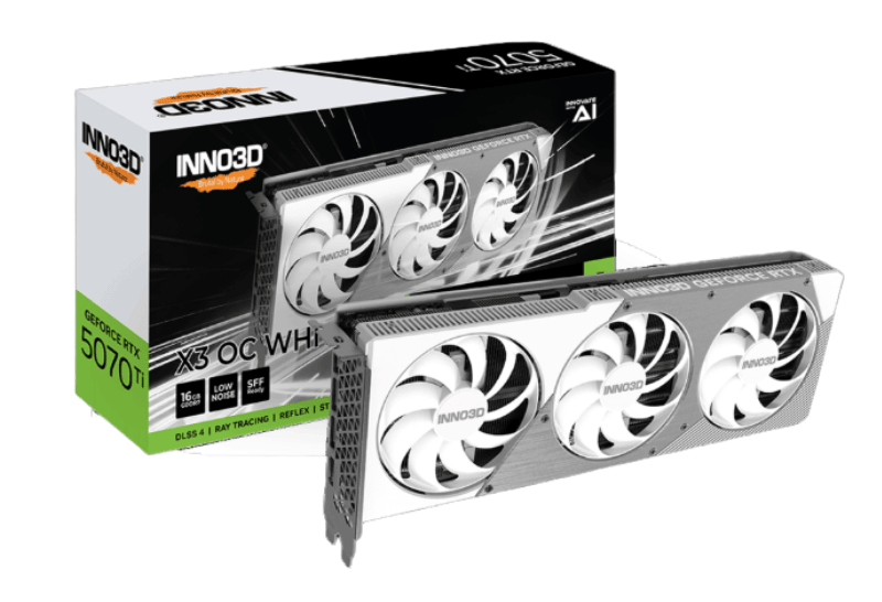 Card màn hình INNO3D RTX 5070 Ti X3 OC 16GB GDDR7 White