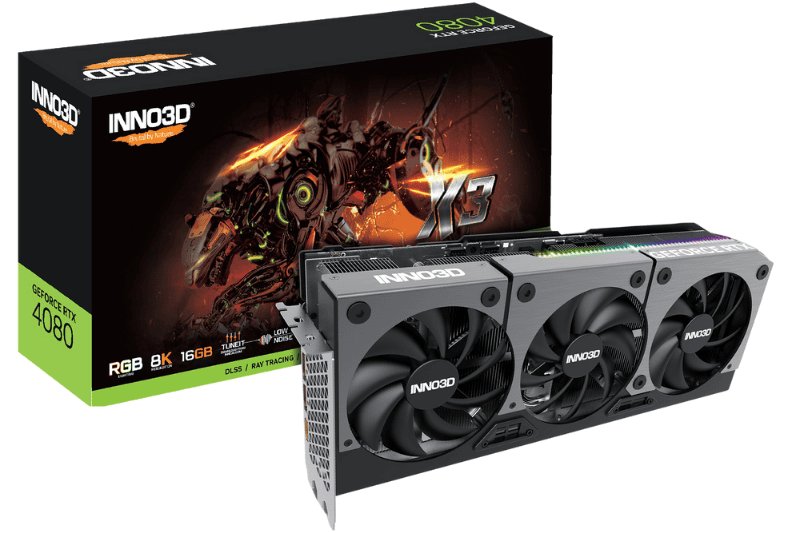 Card màn hình Inno3D RTX4080 X3 16GB GDDR6X 3 Fan d