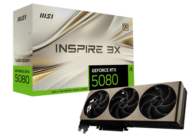 Card màn hình MSI GeForce RTX 5080 16G INSPIRE 3X OC 16GB GDDR7