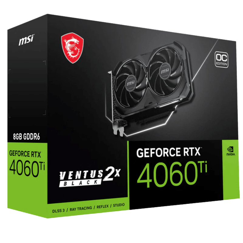Card màn hình MSI RTX 4060 Ti Ventus 2X Black 8G OC GDDR6