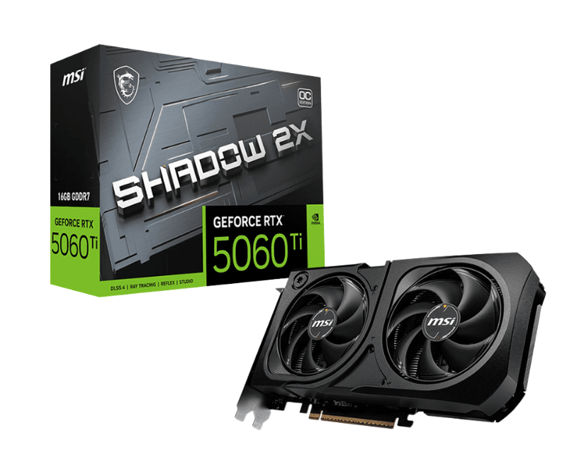 Card màn hình MSI RTX 5060 TI 16GB Shadow 2X OC Plus