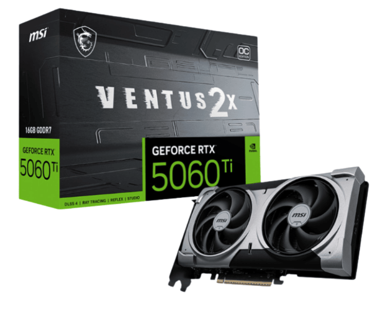 Card màn hình MSI RTX 5060 Ti 16GB Ventus 2X Plus GDDR7 (G506T-16V2P)
