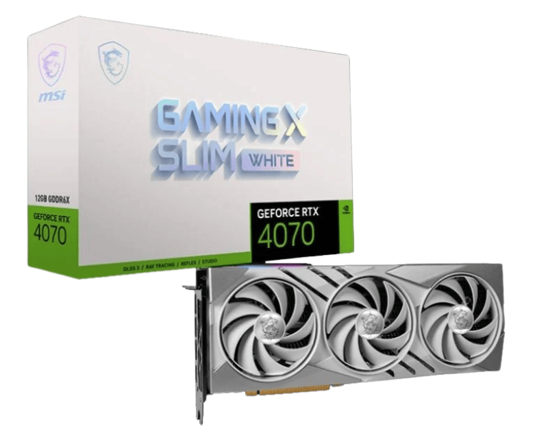 Card màn hình MSI RTX4070 12GB Gaming X Slim White