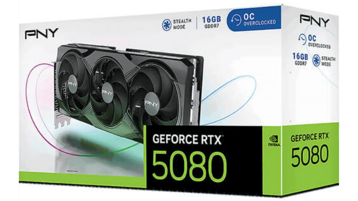 Card màn hình PNY GeForce RTX™ 5080 Overclocked Triple Fan DLSS 4