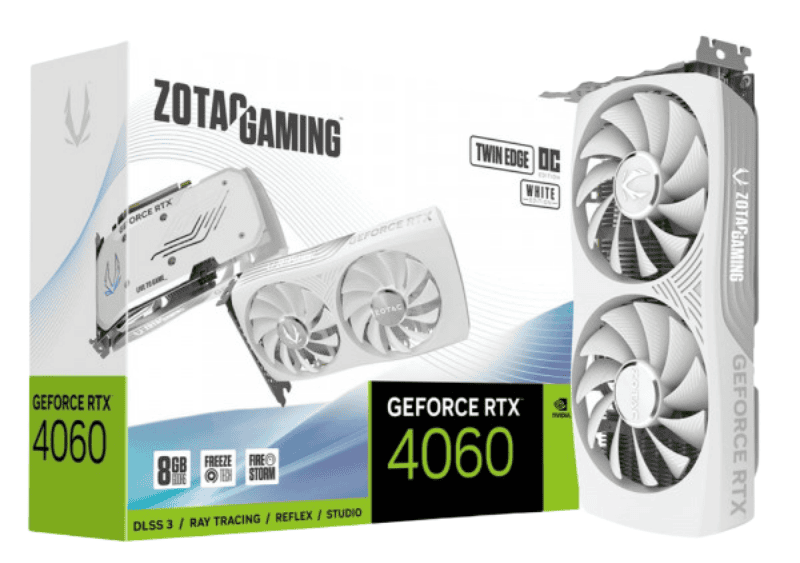 Card màn hình ZOTAC Gaming RTX4060 8GB Twin Edge OC White Edition