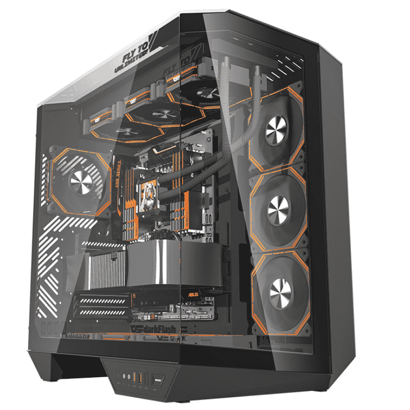 Case DarkFlash DY470 - ATX (Black) (No Fan)