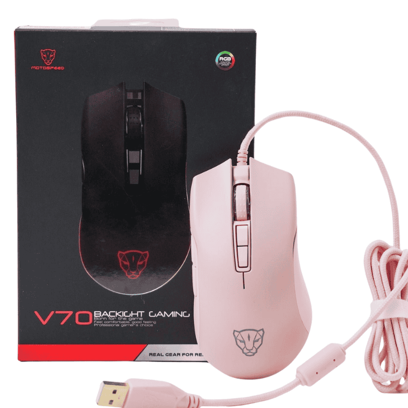 Chuột Gaming Motospeed V70 - RGB (Pink)