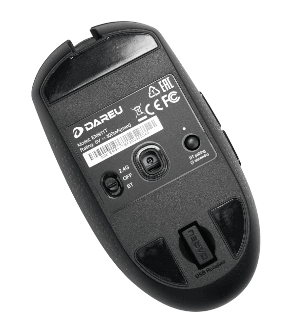 Chuột không dây Dareu EM911T (Triple Mode: 2.4G + BT + WIRED) (Black)