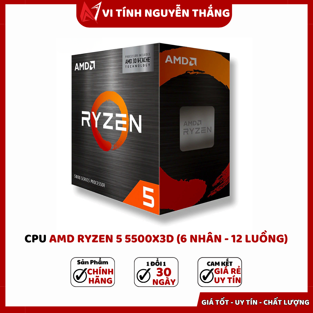 CPU AMD Ryzen 5 5500X3D 6 nhân 12 luồng