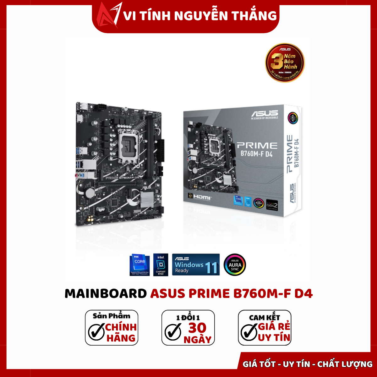 Mainboard ASUS PRIME B760M-F D4 trên PC Gaming NTC FPS Alder Lake PC Gaming NTC FPS Alder Lake sử dụng mainboard ASUS PRIME B760M-F D4