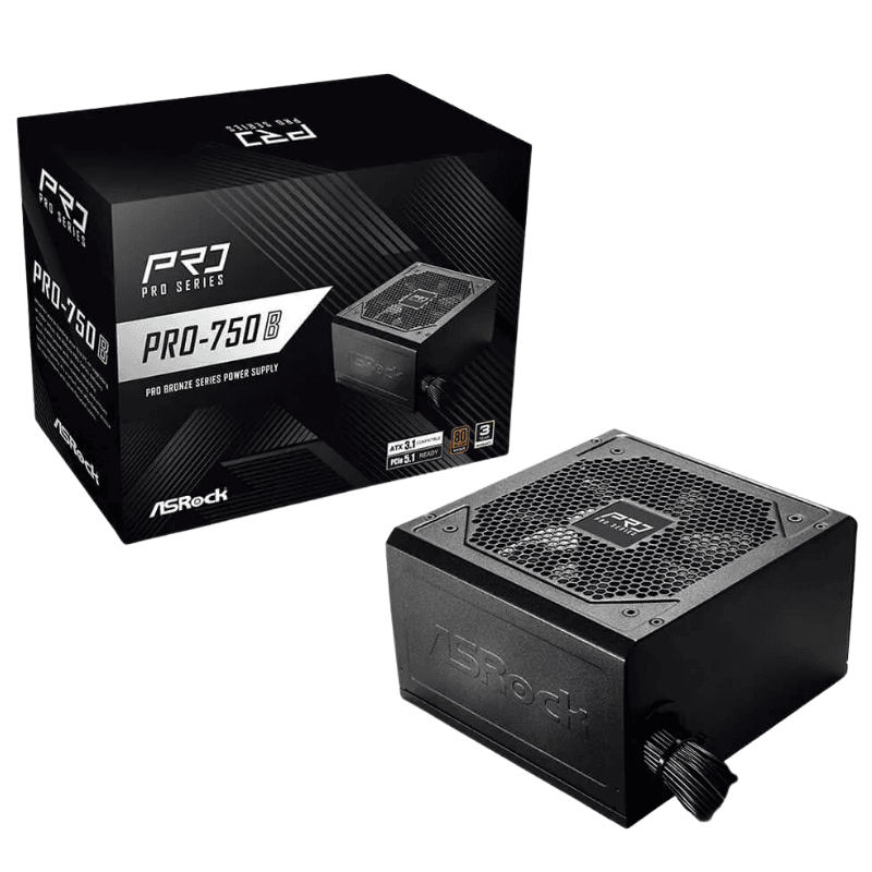 Nguồn ASRock PRO-750B 750W - ATX 3.1 - PCIe 5.1 - 80 Plus Bronze