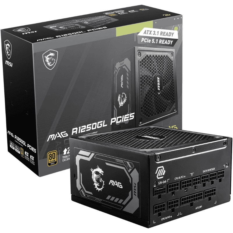 Nguồn MSI MAG A1250GL PCIE5 - 1250W ( 80PLUS GOLD / FULL MODULAR )