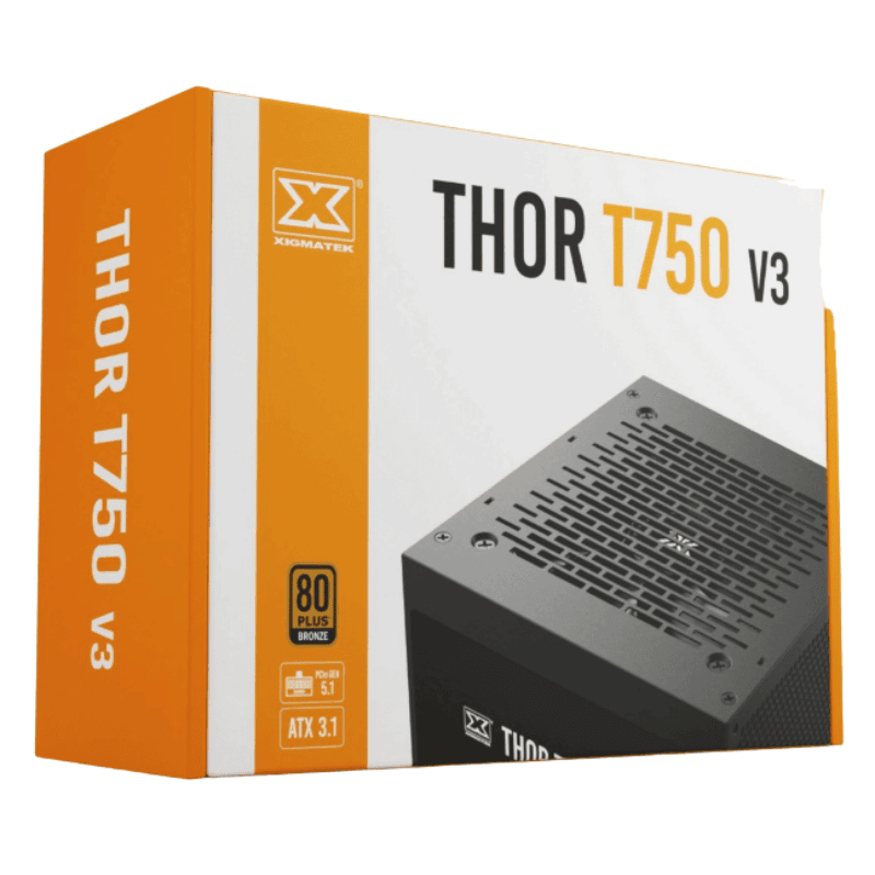 Nguồn Xigmatek THOR T750 v3 750W (EN43130) - 80PLUS BRONZE, PCIe Gen 5.1, ATX 3.1, 100% CÁP DẸT ĐEN