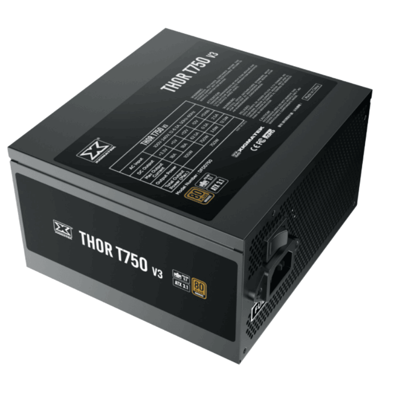 Nguồn Xigmatek THOR T750 v3 750W (EN43130) - 80PLUS BRONZE, PCIe Gen 5.1, ATX 3.1, 100% CÁP DẸT ĐEN