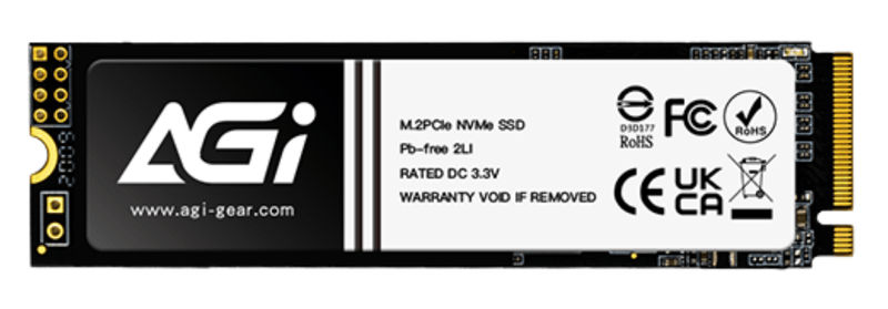 SSD AGI AI298 512GB M.2 NVMe Gen 3x4 (Đọc 3200MB/s - Ghi 1800MB/s)