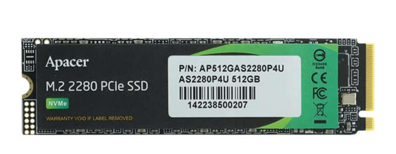 SSD APACER 512GBAS2280P4U M.2 NVME ( Up to 3500 MBS  2300 MBs)