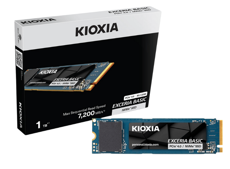 SSD Kioxia Exceria Basic 1TB M.2 NVMe PCIe 4.0 (Đọc 7200MB/s - Ghi 6500MB/s)