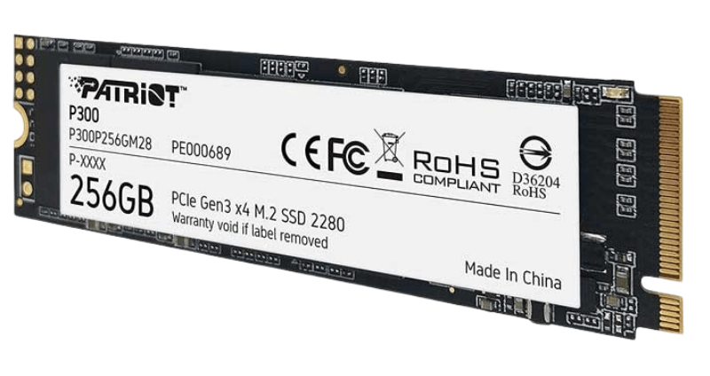SSD Patriot P300 256GB M.2 NVMe PCIe Gen3 x4 (Đọc 1700MB/s - Ghi 1100MB/s)